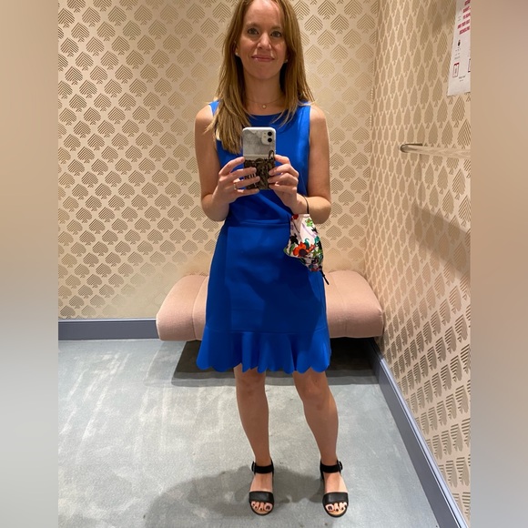 J Crew Royal Blue Scalloped- Hem Dress - Picture 7 of 7